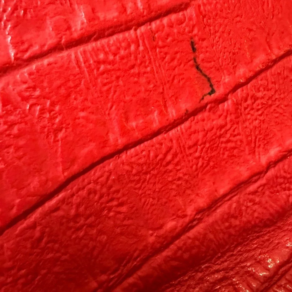 Vintage Valentino Red Embossed Leather Envelope‎ Clutch Laptop Sleeve 14